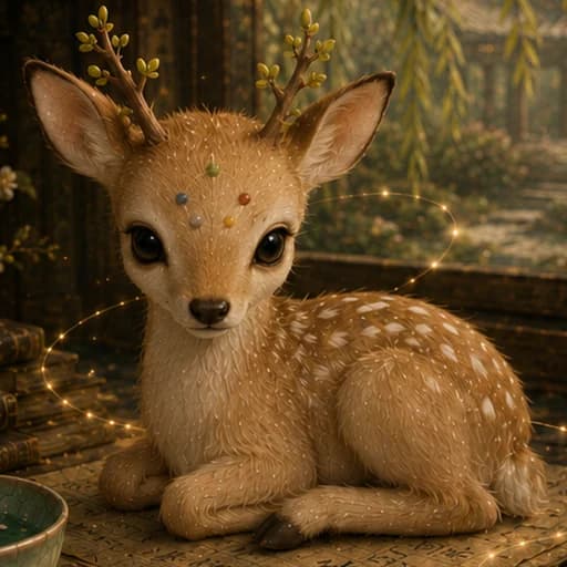Young Deer, Wood Archive Spirit